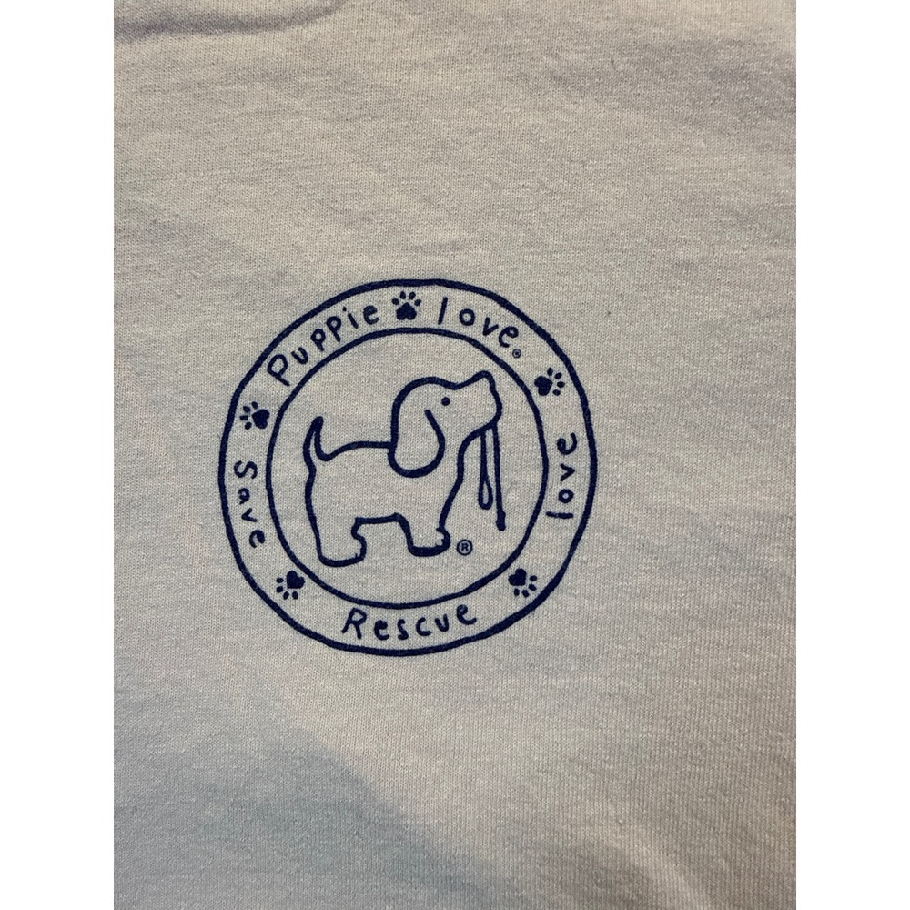 Puppie Love Rescue Graphic Long Sleeve Tee Pink Small Cotton Dog Logo Shirt - Picture 2 of 6